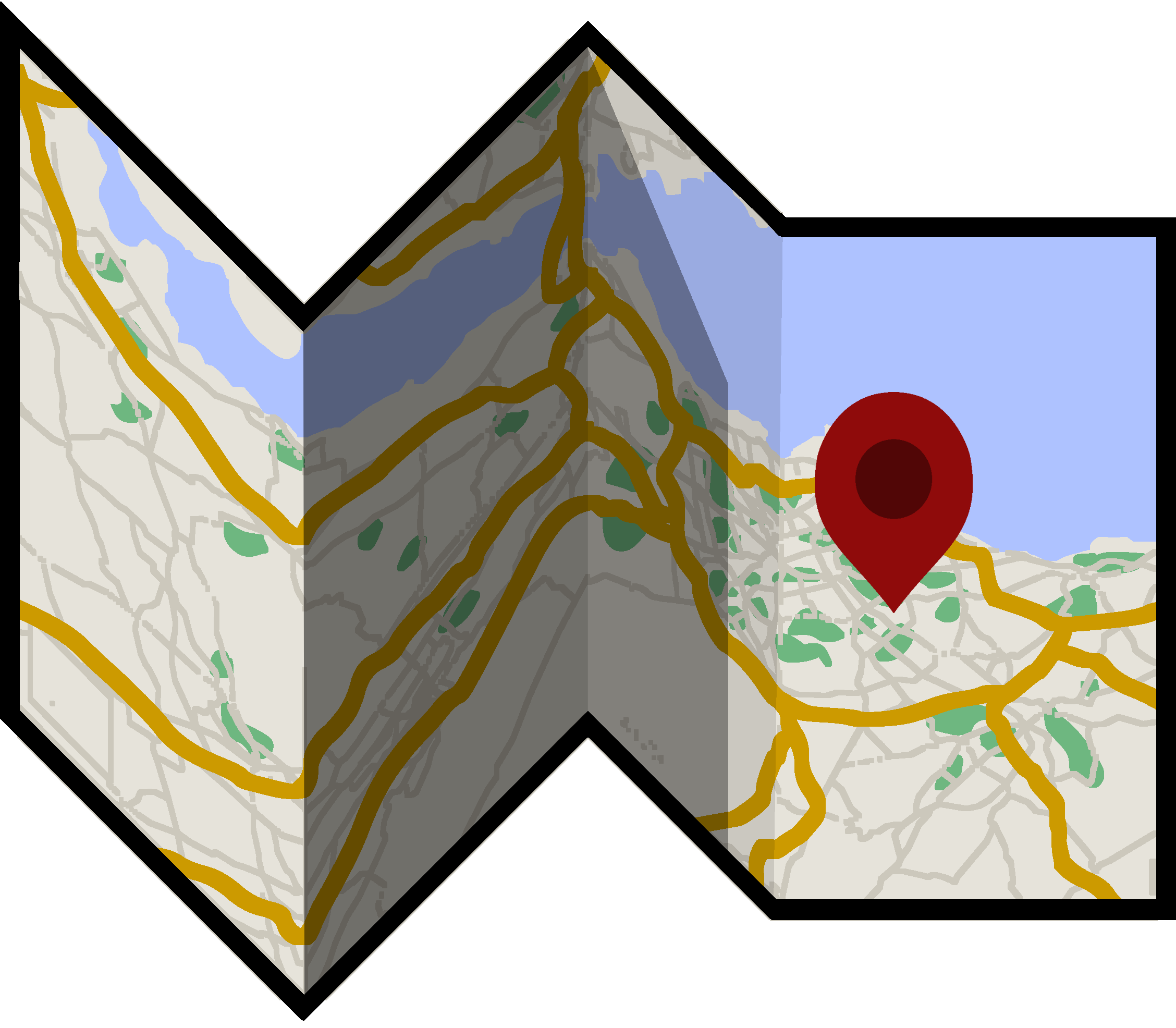 [Site logo, a map.]
